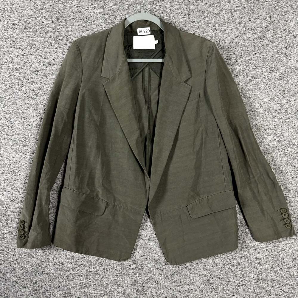 Alexander Wang Women's Size 4 Brown Ramie Open Front Blazer Jacket